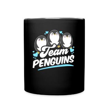 Team Pinguine Liebhaber Süß Pinguin Tier - Tasse einfarbig - Schwarz - Vorne