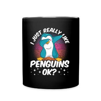 Ich Mag Pinguine Einfach Sehr Tier Pinguin Süß - Tasse einfarbig - Schwarz - Vorne