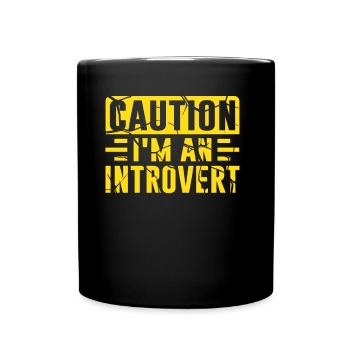 Beware I'm an introvert Shy - Full Colour Mug - black - Front