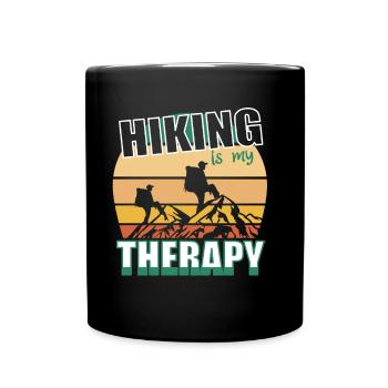 La randonnée est ma thérapie Trekking backback hike - Mug uni - noir - Devant