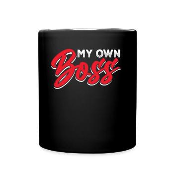 My own boss Self-employed Freelancer - Full Colour Mug - black - Front