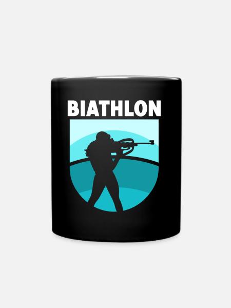 Biathlon Biathlons Biathletin Sport Biathlet - Tasse einfarbig - Schwarz