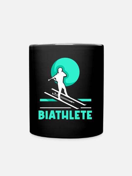 Biathlet Biathletin Biathlon Sport Biathlons - Ensfarvet krus - sort
