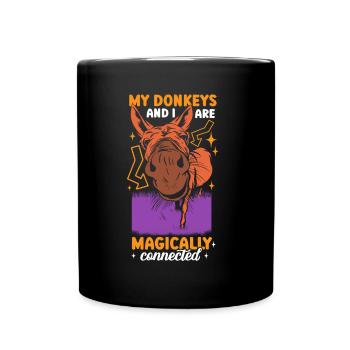 Meine Esel Und Ich Sind Magisch Verbunden Tier Süß - Tasse einfarbig - Schwarz - Vorne