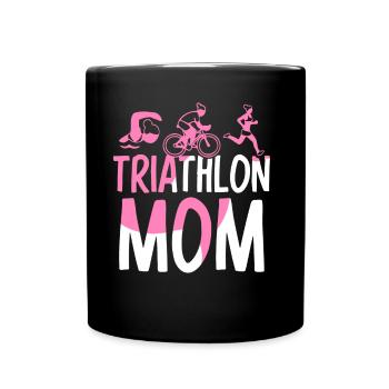 Triathlon Mama Triathletin Triathlons Triathlet - Tasse einfarbig - Schwarz - Vorne