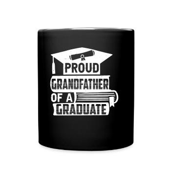 Proud grandfather of a graduate - Full Colour Mug - black - Front