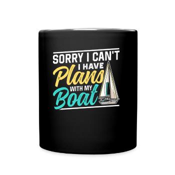 Malheureusement, je ne peux pas avoir de plans avec mon bateau - Mug uni - noir - Devant