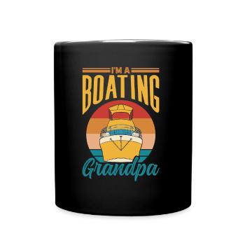 Je suis un bateau de grand-père nautique - Mug uni - noir - Devant