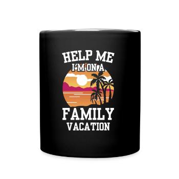 Aide Je suis en vacances en famille Vacances en famille - Mug uni - noir - Devant