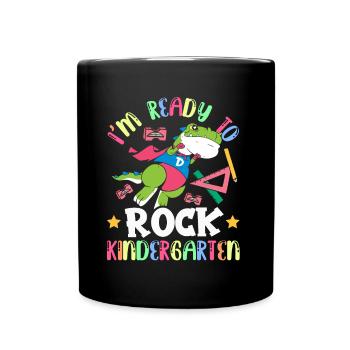 Ich Bin Bereit Den Kindergarten Zu Rocken Kinder - Tasse einfarbig - Schwarz - Vorne