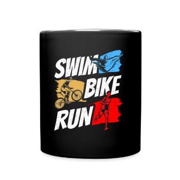 Natation Vélo Course Triathlète Triathlète Triathlon Triathlète - Mug uni - noir - Devant