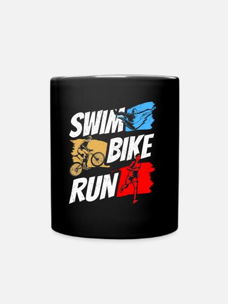 Natation Vélo Course Triathlète Triathlète Triathlon Triathlète - Mug uni - noir