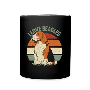 I Love Beagles Lover Beagle Puppy Dog - Mug uni - noir - Devant