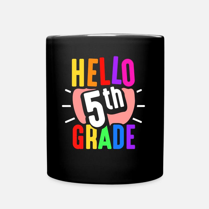 Hallo 5. Klasse 5 Klasse Fünfte Fünftklässler - Tasse einfarbig - Schwarz