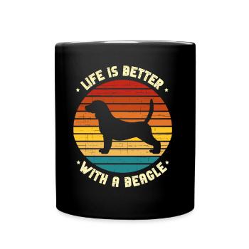 Das Leben Ist Besser Mit Einem Beagle Beagles - Tasse einfarbig - Schwarz - Vorne