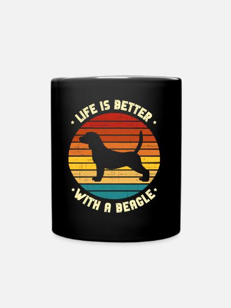 La vie est meilleure avec un Beagle Beagles - Mug uni - noir