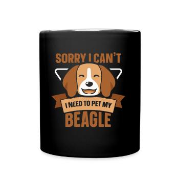 Ne puis-je pas avoir à caresser mon chien beagle - Mug uni - noir - Devant