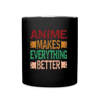 Anime makes everything better Anime Introvert girl - Full Colour Mug - black - Front