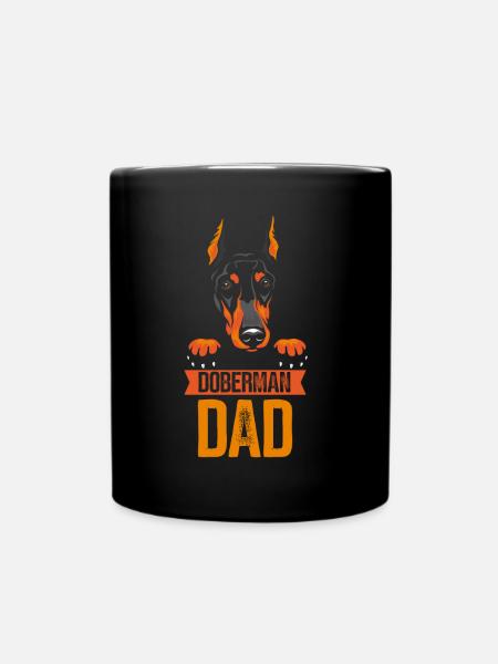 Doberman Papa Doberman Doberman Chiens - Mug uni - noir