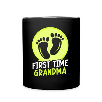 Das Erste Mal Oma Großeltern Erstes Mal Süß - Tasse einfarbig - Schwarz - Vorne