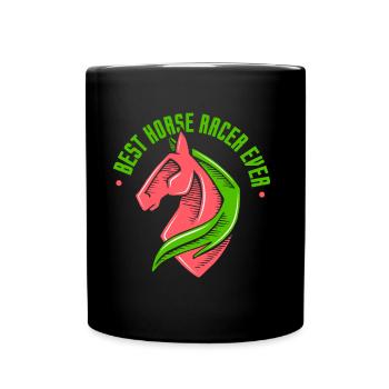 Bester Pferderennen Reiter Aller Zeiten Pferd - Tasse einfarbig - Schwarz - Vorne
