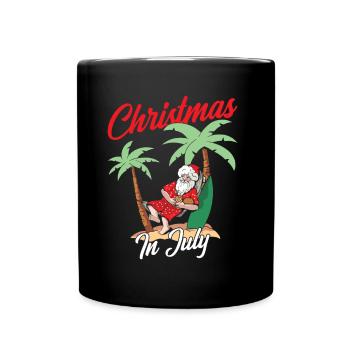 Weihnachten im Juli Noël en juillet Père Noël Humour - Mug uni - noir - Devant