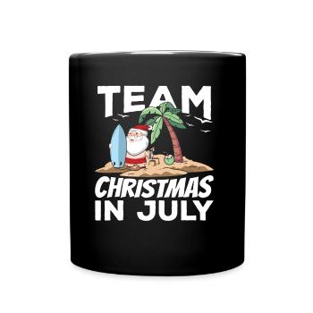 Team Weihnachten Im Juli Santa Christmas In July - Tasse einfarbig - Schwarz - Vorne