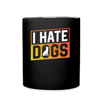 Je déteste les chiens chat chat amoureux animal de compagnie - Mug uni - noir - Devant