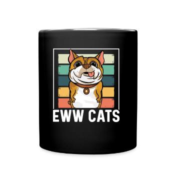 yuck cat sayings animal lover puppy dog - Full Colour Mug - black - Front