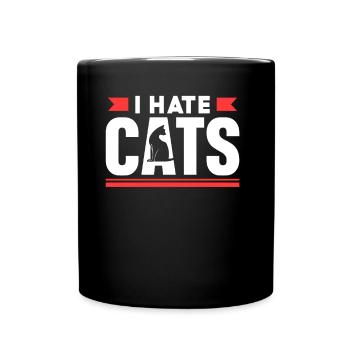 Je déteste l’amoureux des chats chiot chien animal - Mug uni - noir - Devant