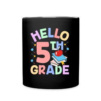 Hallo 5. Klasse Fünfte Fünftklässler 5 Klasse - Tasse einfarbig - Schwarz - Vorne