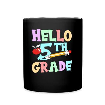 Hallo 5. Klasse Fünftklässler 5 Klasse Fünfte - Tasse einfarbig - Schwarz - Vorne