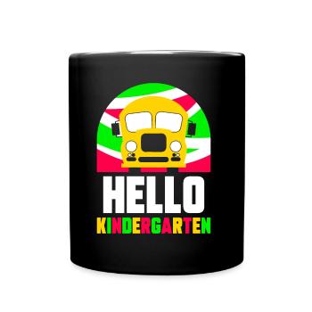 Hello Kindergarten Sayings Sweet Children Humor - Full Colour Mug - black - Front