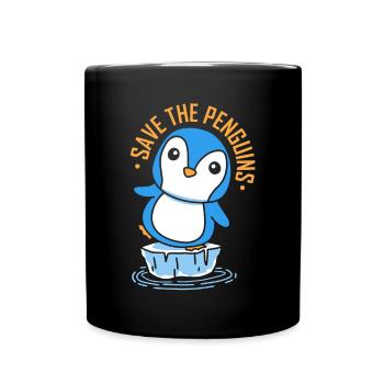 Rettet Die Pinguine Süß Pinguin Tier Liebhaber - Tasse einfarbig - Schwarz - Vorne