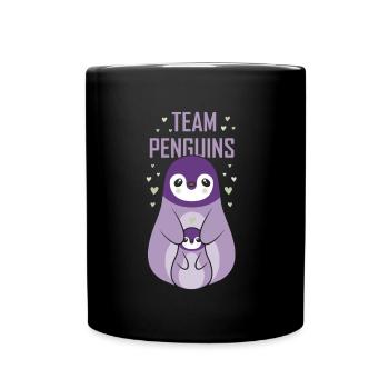Team Pinguine Süß Tier Pinguin Liebhaber - Tasse einfarbig - Schwarz - Vorne