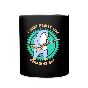 Ich Mag Pinguine Einfach Sehr Süß Tier Pinguin - Tasse einfarbig - Schwarz - Vorne