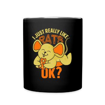 Ich Mag Ratten Einfach Sehr Tier Süß Ratte - Tasse einfarbig - Schwarz - Vorne