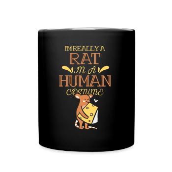 Ich Bin Eine Ratte In Einem Menschlichen Kostüm - Tasse einfarbig - Schwarz - Vorne