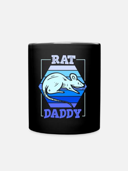 Rat Daddy Rat Papa Lover Animal Cute Rats - Full Colour Mug - black