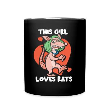 This girl loves rat rat animal cute - Full Colour Mug - black - Front