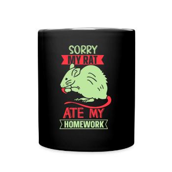 My rat ate my homework animal - Full Colour Mug - black - Front