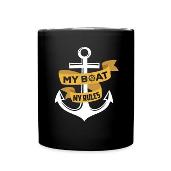 My boat My rules Boating Ship Yacht - Full Colour Mug - black - Front