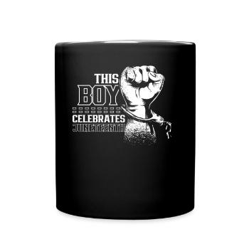 This Boy Celebrates the Juneteenth Black 1865 - Full Colour Mug - black - Front