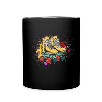 Patins à roulettes Patins à roues alignées Cadeau femme homme - Mug uni - noir - Devant