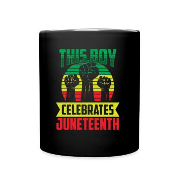 This boy celebrates the Juneteenth 1865 Black - Full Colour Mug - black - Front