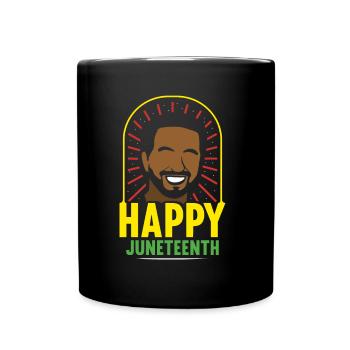 Cheerful Juneteenth Black African American 1865 - Full Colour Mug - black - Front