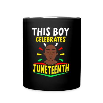 This Boy Celebrates the Juneteenth Black 1865 - Full Colour Mug - black - Front