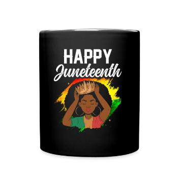 Cheerful Juneteenth African American Black 1865 - Full Colour Mug - black - Front
