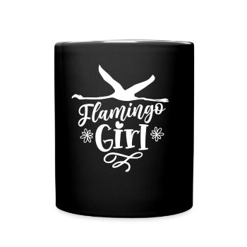 Flamingo Mädchen Tier Sprüche Flamingos Süß - Tasse einfarbig - Schwarz - Vorne