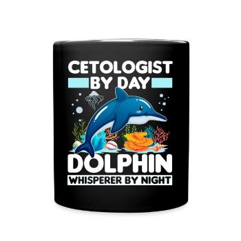 Meeresbiologie Delfin | Meeresbiologe Geschenkidee - Tasse einfarbig - Schwarz - Vorne